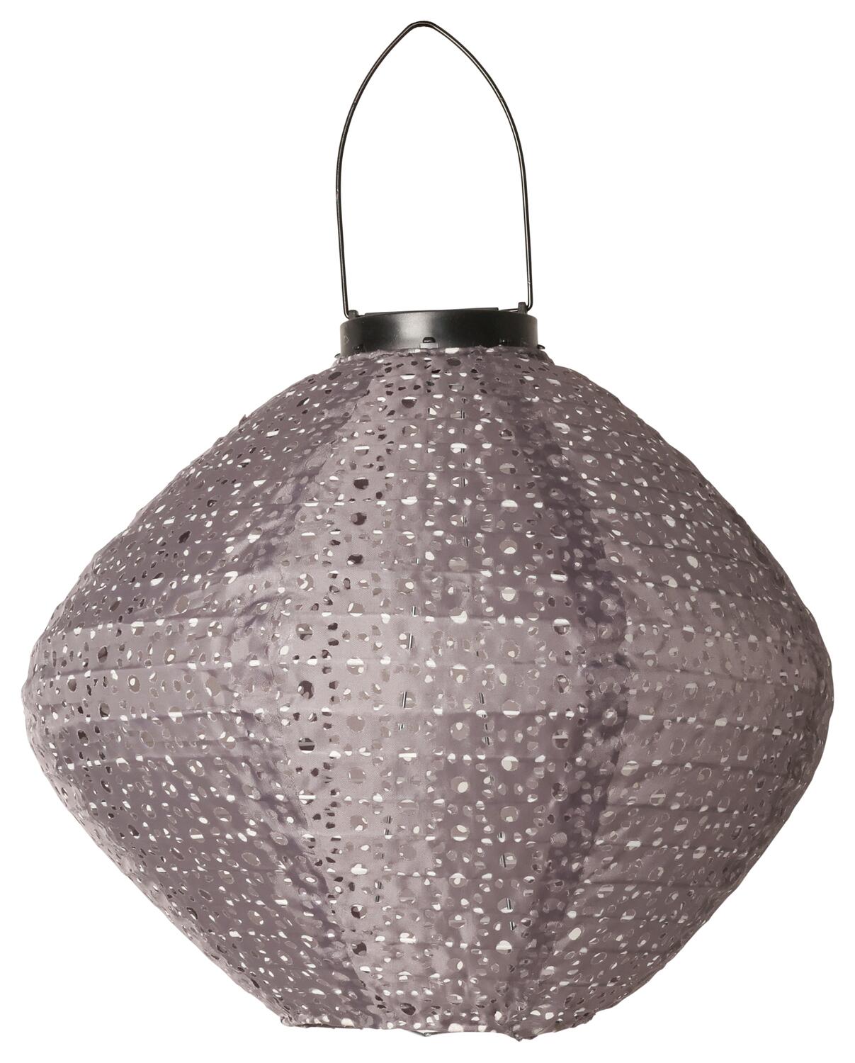 Lanterne m/solar, snurretop - grå